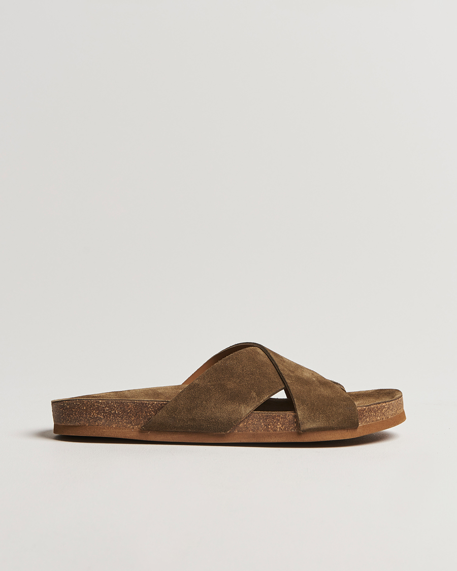 Mies | Myrqvist Solvik Sandals Moss Green Suede | Myrqvist | Solvik Sandals Moss Green Suede