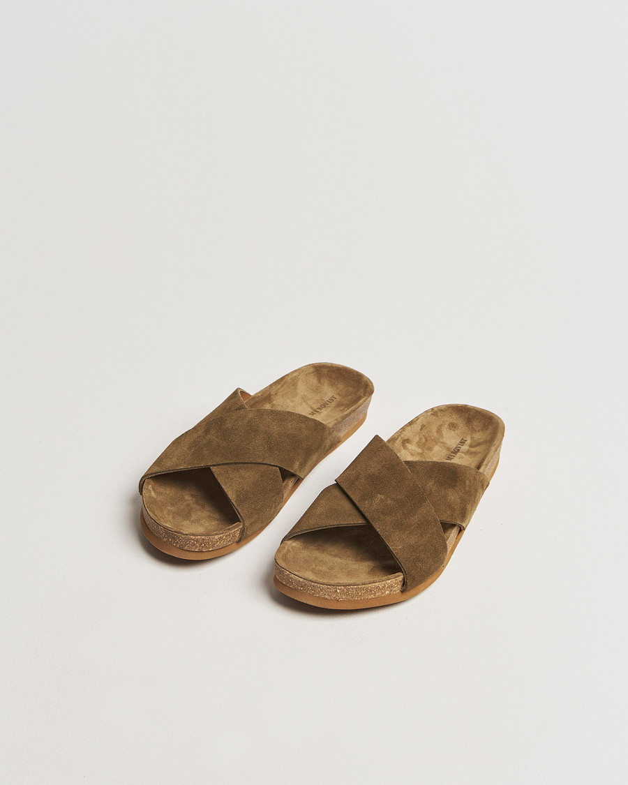 Mies | Myrqvist Solvik Sandals Moss Green Suede | Myrqvist | Solvik Sandals Moss Green Suede