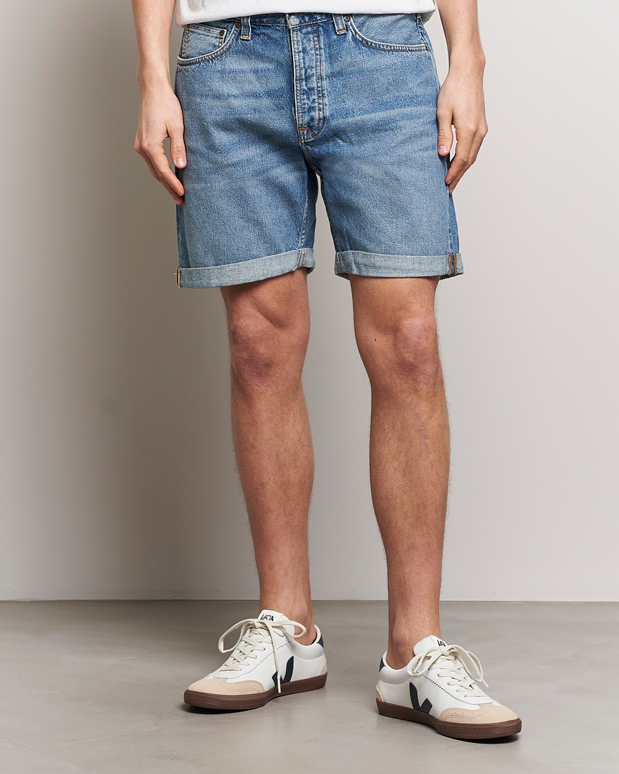 Mies | Vaatteet | Nudie Jeans | Josh Denim Shorts Blue Haze