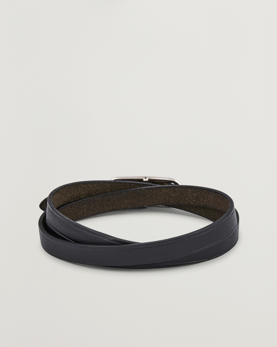 Mies | Hermès Pre-Owned API1 Leather Bracelet Black | Hermès Pre-Owned | API1 Leather Bracelet Black