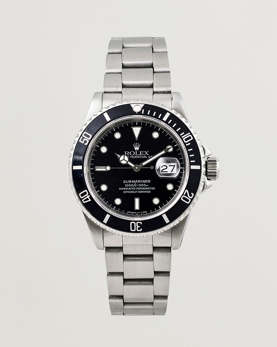 Mies | Rolex Pre-Owned Submariner 16610 Oyster Perpetual Steel Black Silver | Rolex Pre-Owned | Submariner 16610 Oyster Perpetual Steel Black Silver