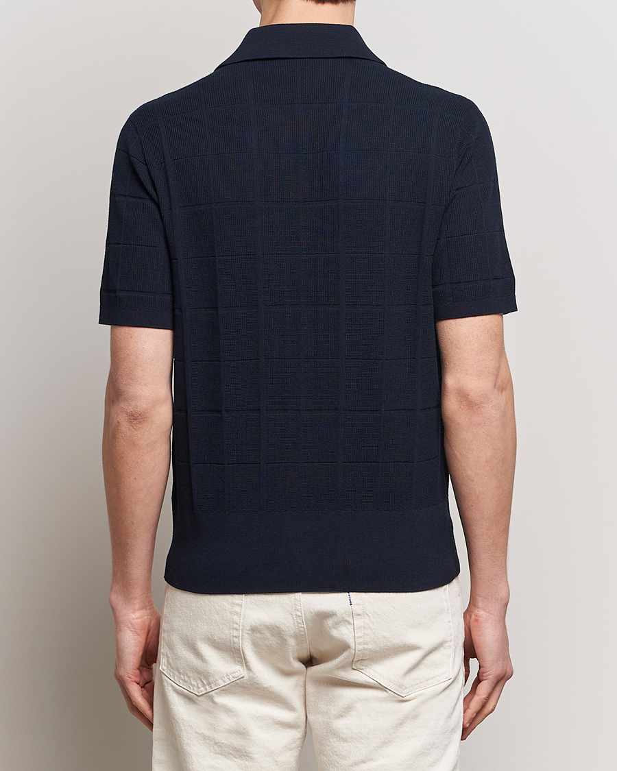 Mies | Pikeet | Tiger of Sweden | Araawen Short Sleeve Knitted Polo Light Ink