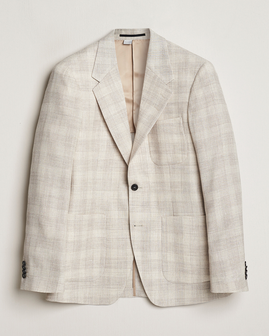 Mies | Pikkutakit | Tiger of Sweden | Julien Half Lined Checked Blazer Natural White
