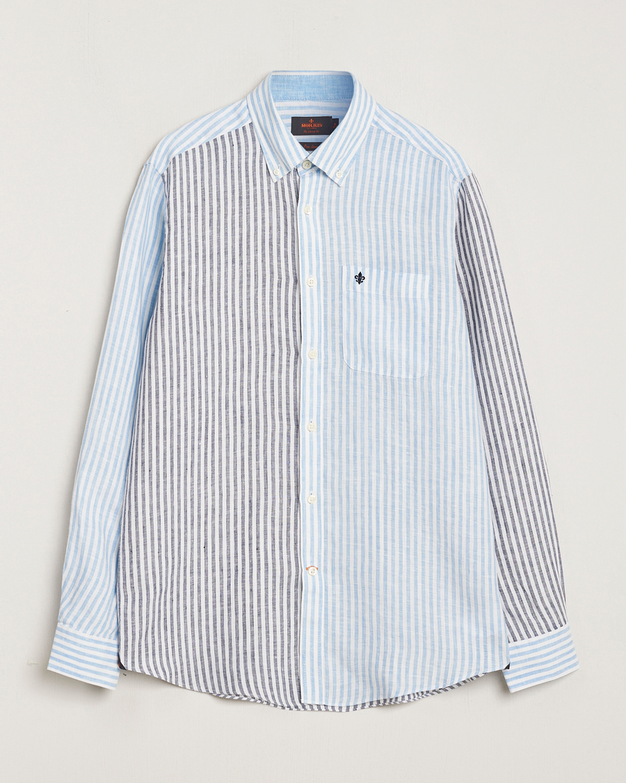 Mies | Kauluspaidat | Morris | Douglas Linen Mix Shirt Blue