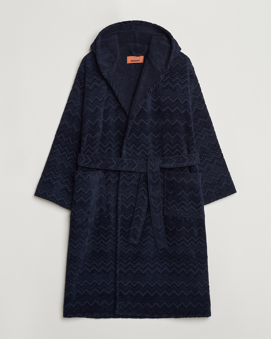 Mies | Yöpuvut ja kylpytakit | Missoni Home | Chalk Bath Robe Navy