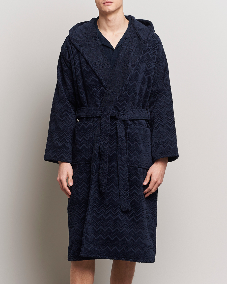 Mies | Yöpuvut ja kylpytakit | Missoni Home | Chalk Bath Robe Navy