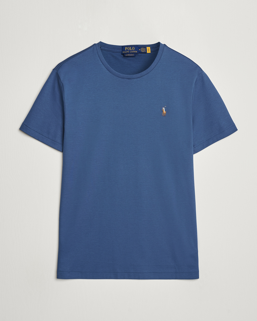Mies | T-paidat | Polo Ralph Lauren | Luxury Pima Cotton Crew Neck T-Shirt Clancy Blue
