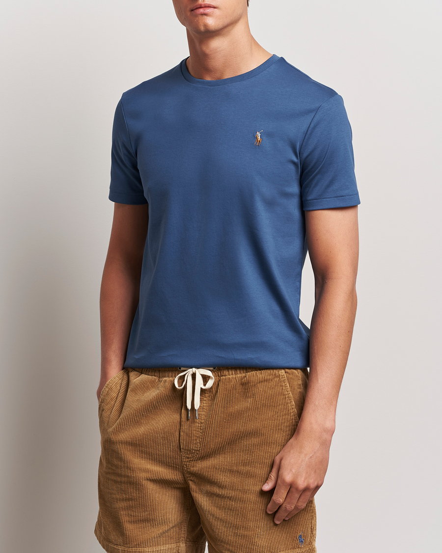 Mies | T-paidat | Polo Ralph Lauren | Luxury Pima Cotton Crew Neck T-Shirt Clancy Blue