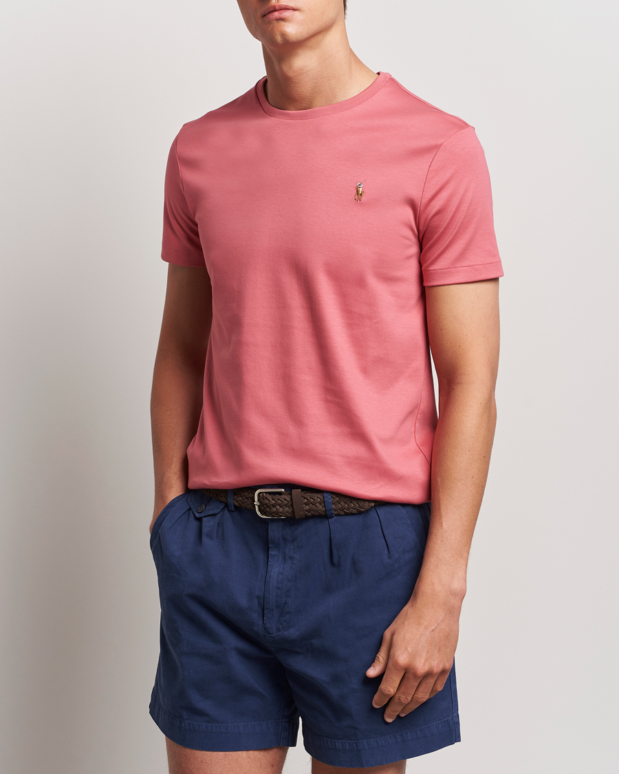 Mies | Uutuudet | Polo Ralph Lauren | Luxury Pima Cotton Crew Neck T-Shirt Adirondack Red