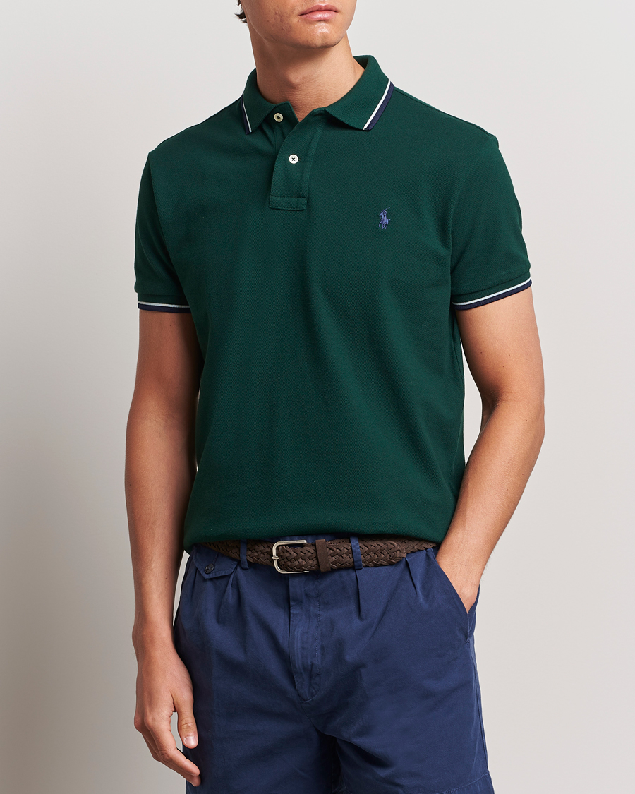 Mies | Uutuudet | Polo Ralph Lauren | Custom Slim Fit Tipped Polo Moss Agate