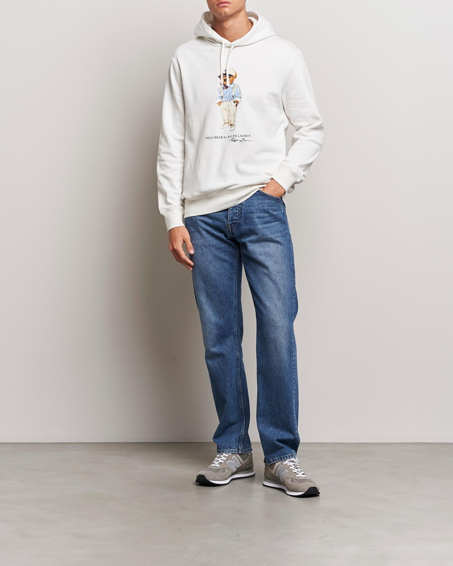 Mies | Puserot | Polo Ralph Lauren | Printed Hemingway Bear Hoodie Deckwash White