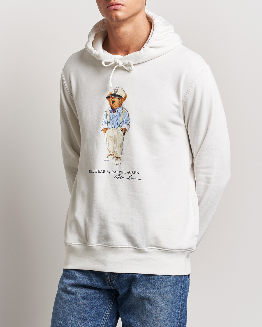 Mies | Puserot | Polo Ralph Lauren | Printed Hemingway Bear Hoodie Deckwash White
