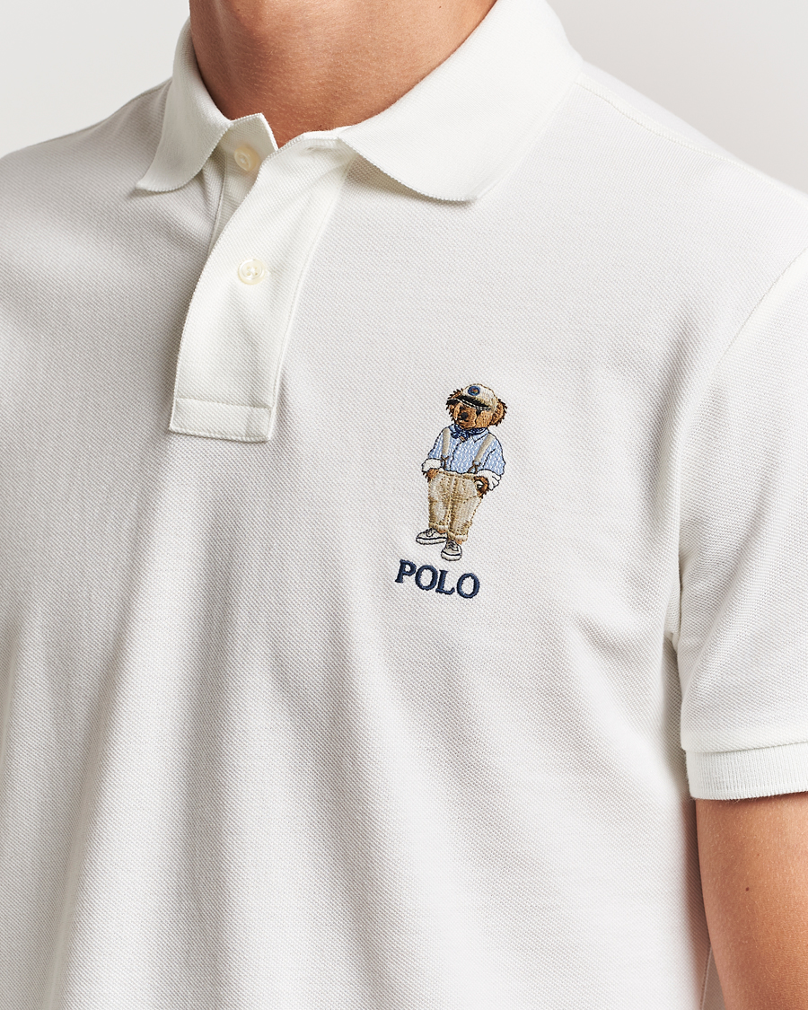 Mies | Pikeet | Polo Ralph Lauren | Custom Slim Fit Bear Polo Deckwash White