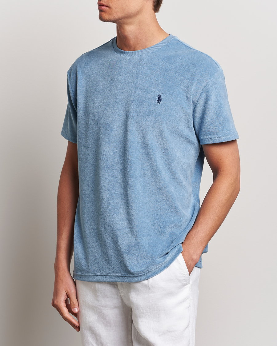 Mies | Uutuudet | Polo Ralph Lauren | Cotton Terry Crew Neck T-shirt Vessel Blue