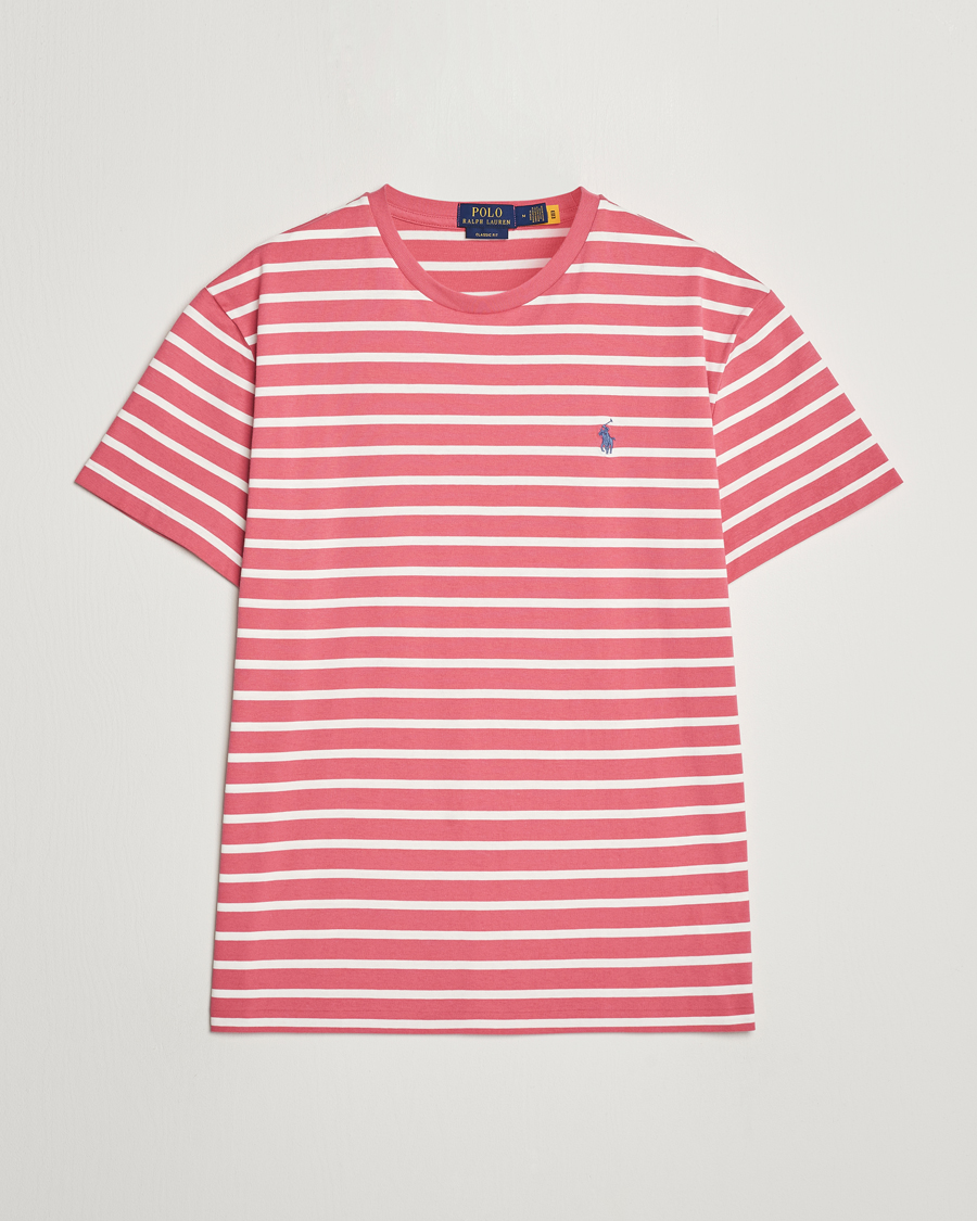 Mies | T-paidat | Polo Ralph Lauren | Striped Crew Neck T-Shirt Adirondack Red/Nevis