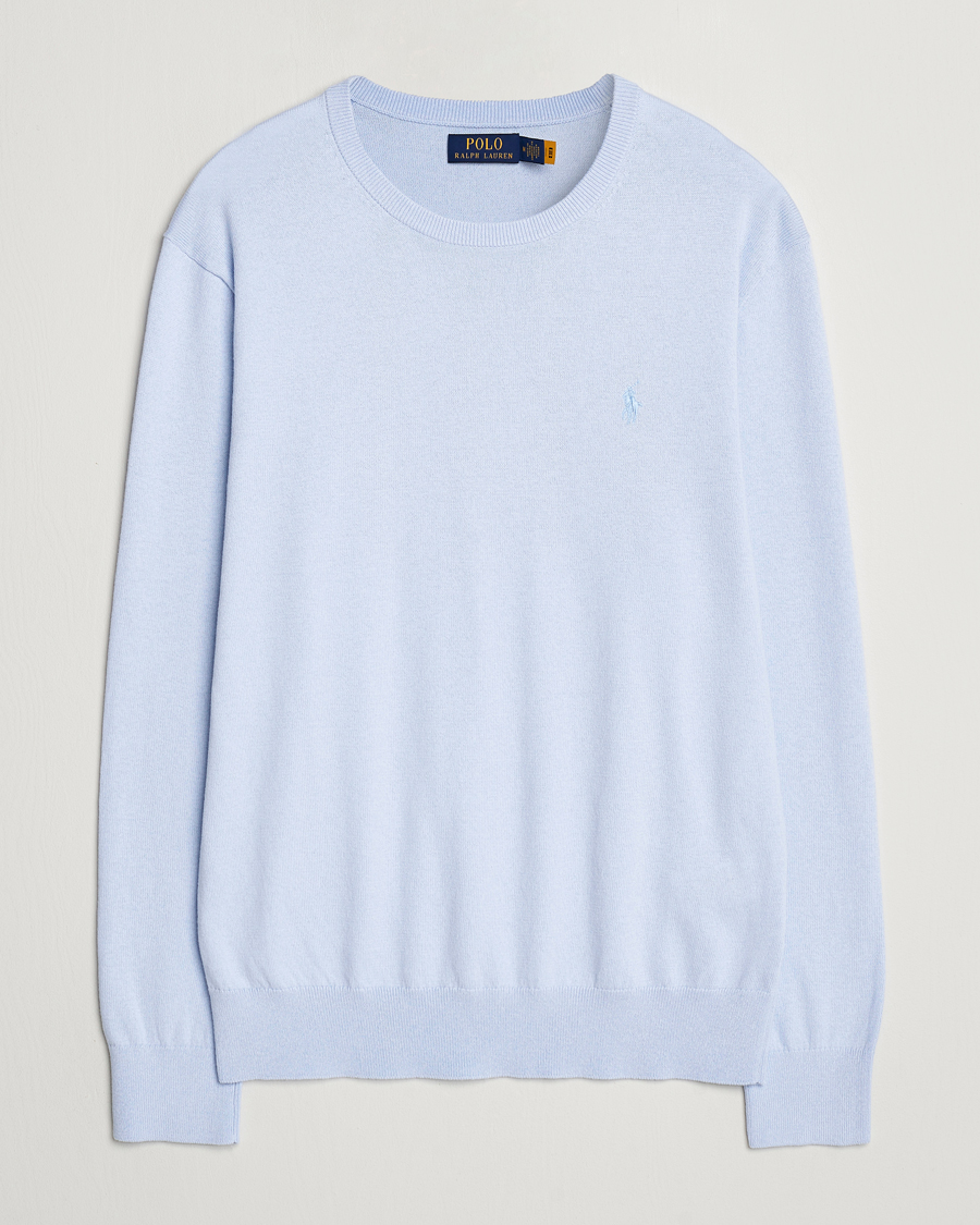 Mies | Puserot | Polo Ralph Lauren | Cotton/Cashmere Crew Neck Pullover Oxford Blue