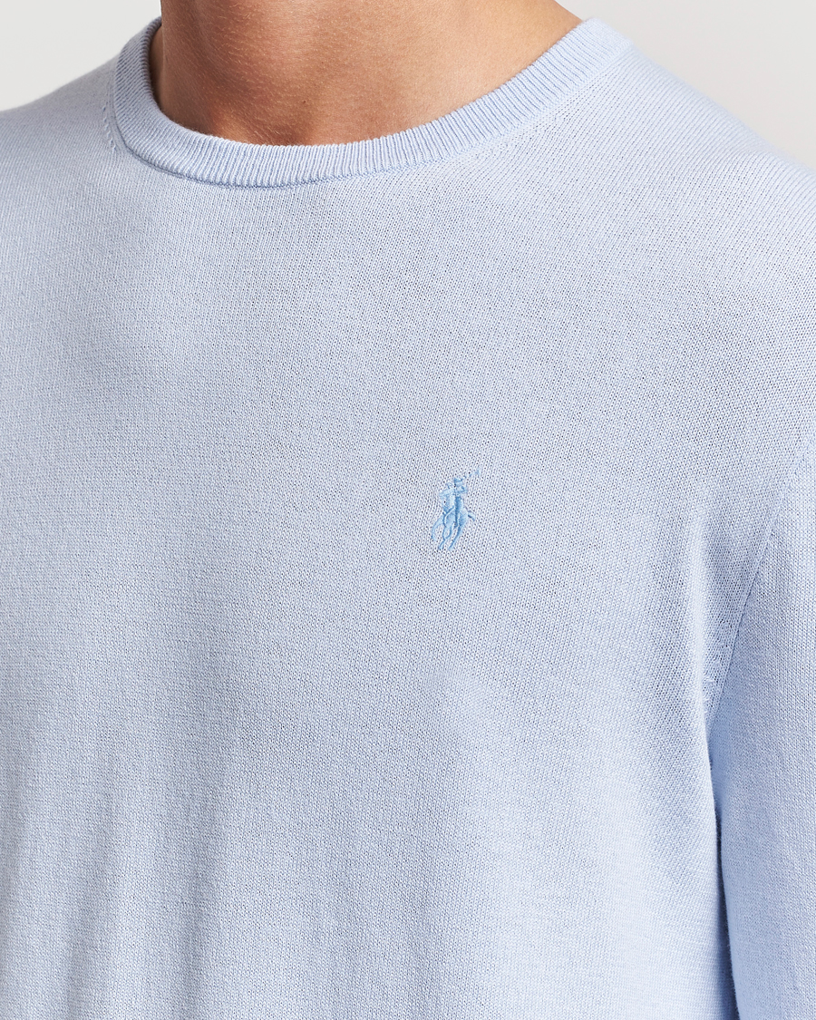 Mies | Puserot | Polo Ralph Lauren | Cotton/Cashmere Crew Neck Pullover Oxford Blue