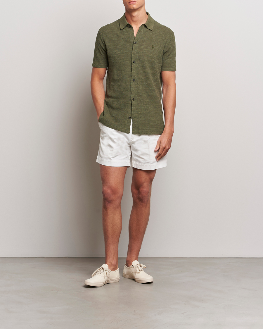 Mies | Kauluspaidat | Polo Ralph Lauren | Textured Knitted Short Sleeve Shirt Thermal Green