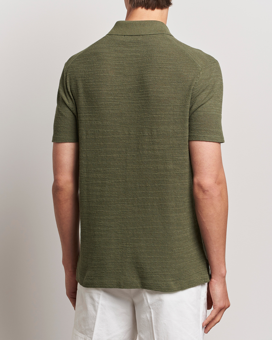 Mies | Kauluspaidat | Polo Ralph Lauren | Textured Knitted Short Sleeve Shirt Thermal Green