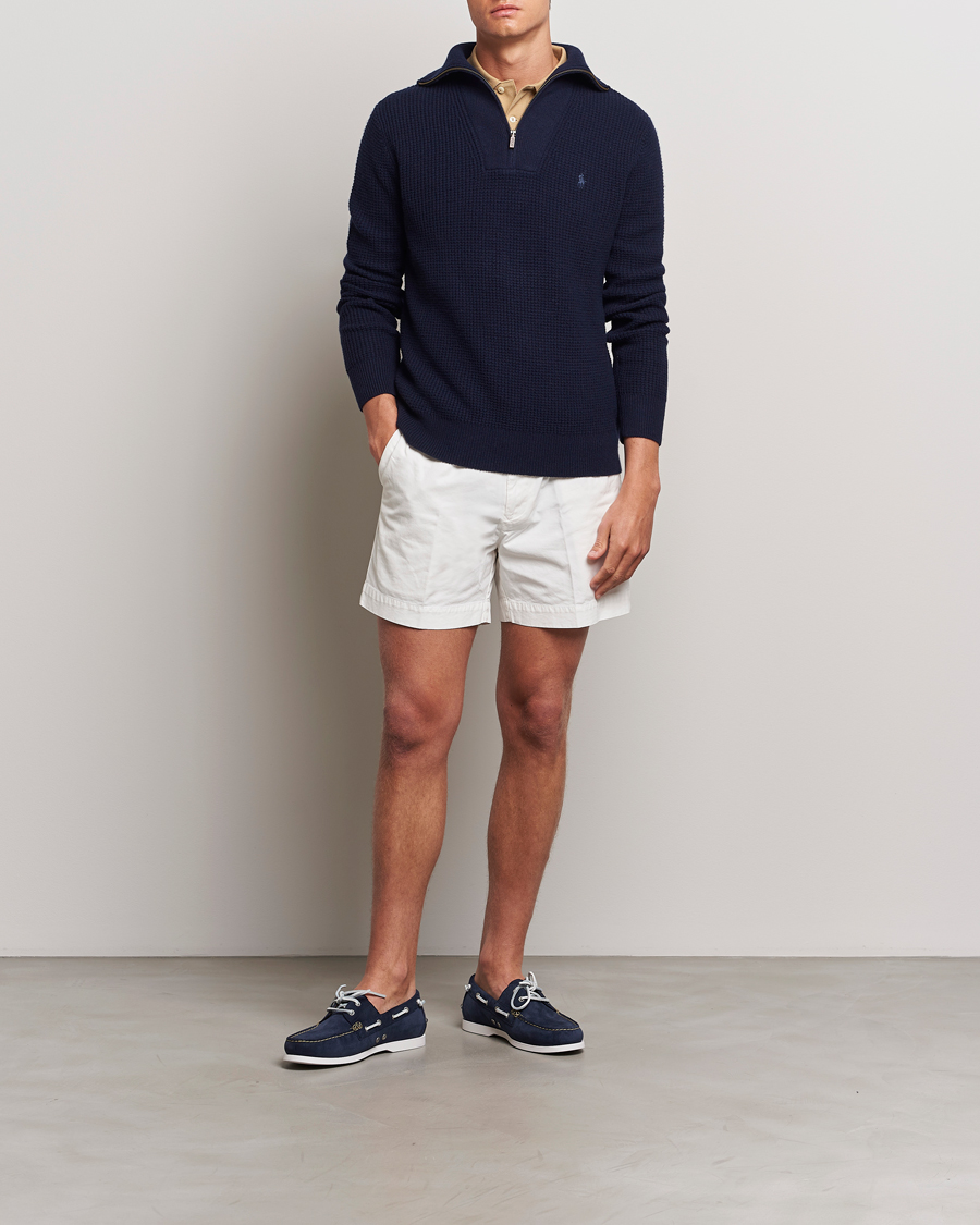 Mies | Puserot | Polo Ralph Lauren | Cotton/Wool Knitted Half Zip Hunter Navy