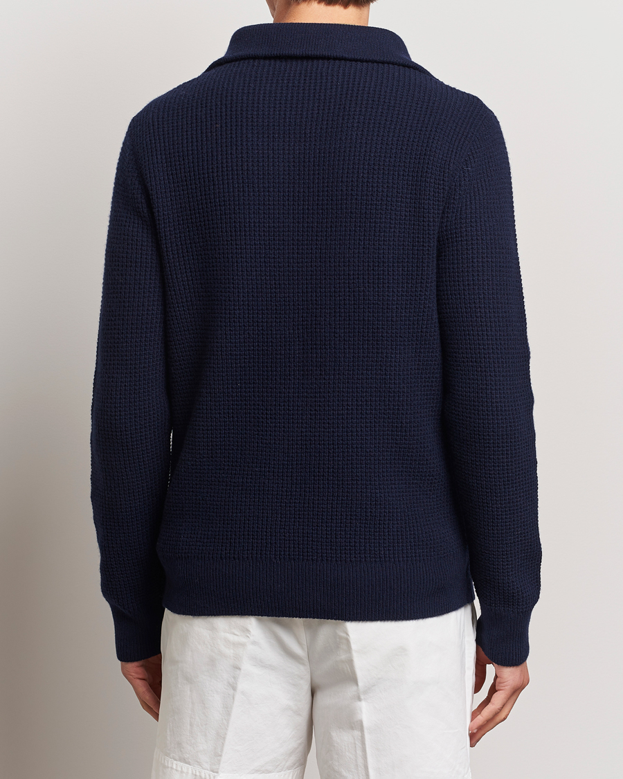 Mies | Puserot | Polo Ralph Lauren | Cotton/Wool Knitted Half Zip Hunter Navy