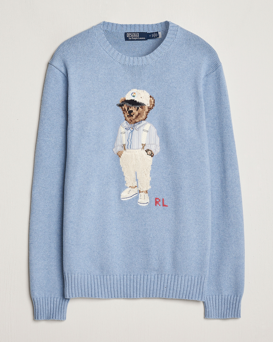 Mies | Puserot | Polo Ralph Lauren | Knitted Hemingway Bear Sweater Driftwood Blue