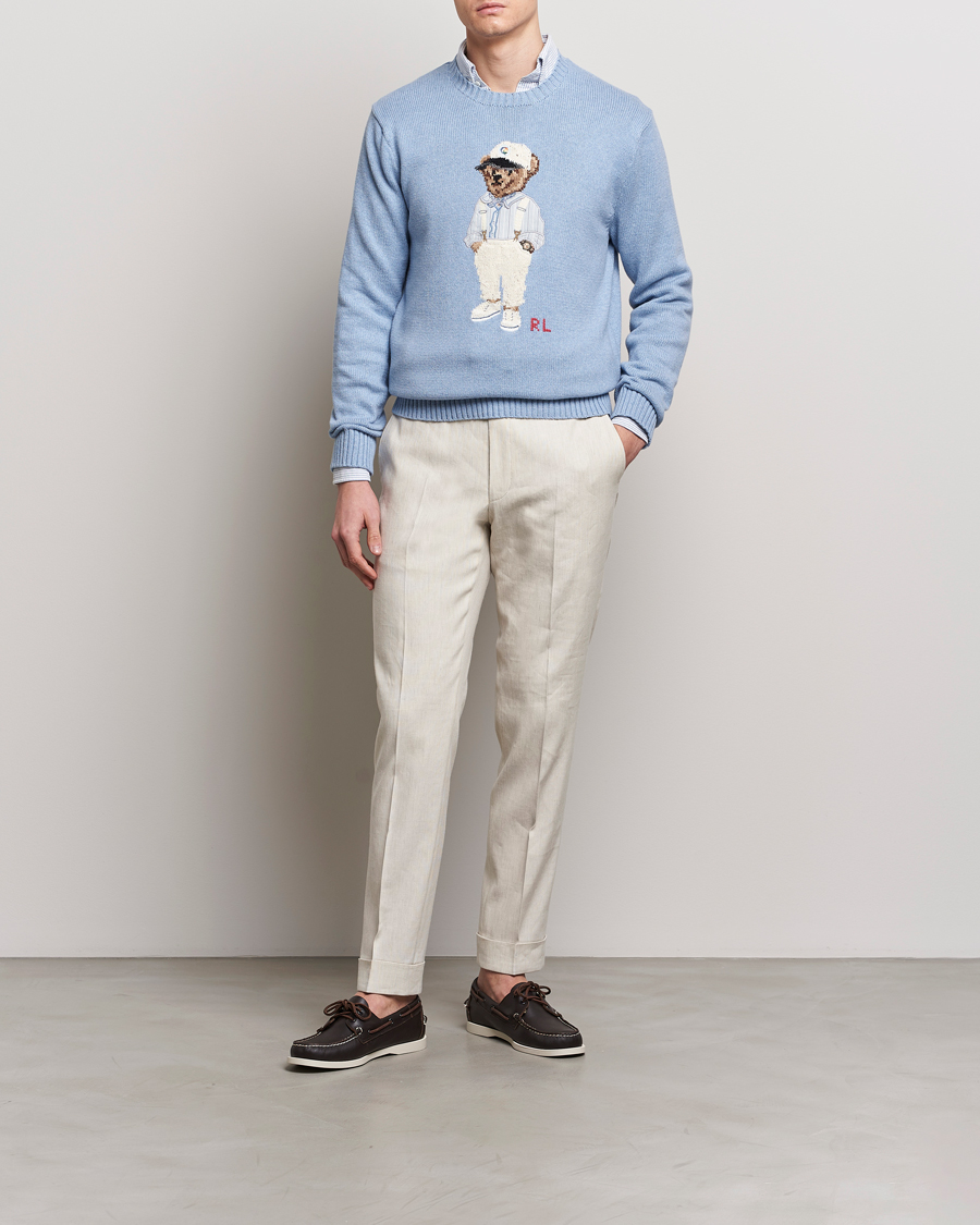 Mies | Puserot | Polo Ralph Lauren | Knitted Hemingway Bear Sweater Driftwood Blue