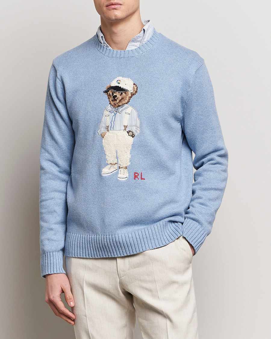 Mies | Uutuudet | Polo Ralph Lauren | Knitted Hemingway Bear Sweater Driftwood Blue