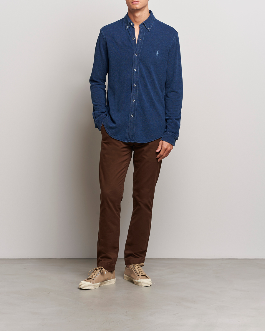 Mies | Kauluspaidat | Polo Ralph Lauren | Featherweight Mesh Shirt Dark Indigo