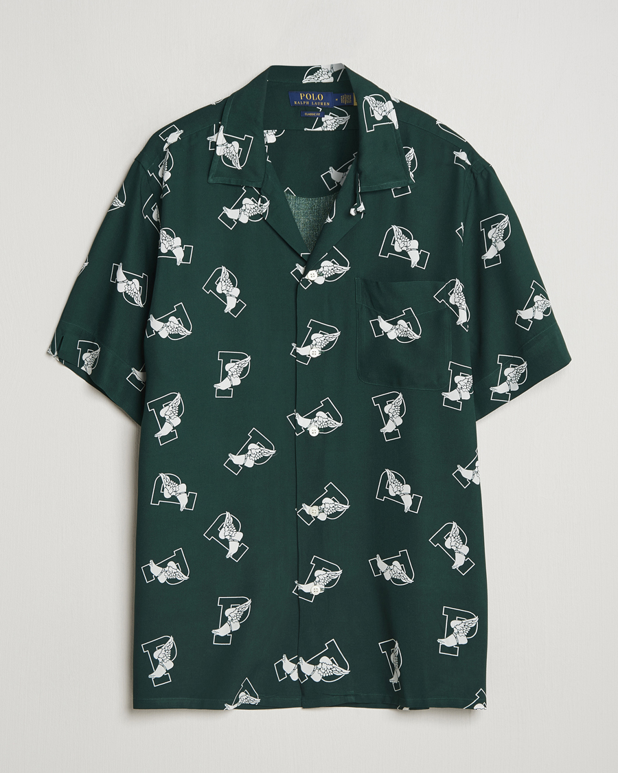 Mies | Kauluspaidat | Polo Ralph Lauren | Printed P Wing Short Sleeve Shirt Toss Green