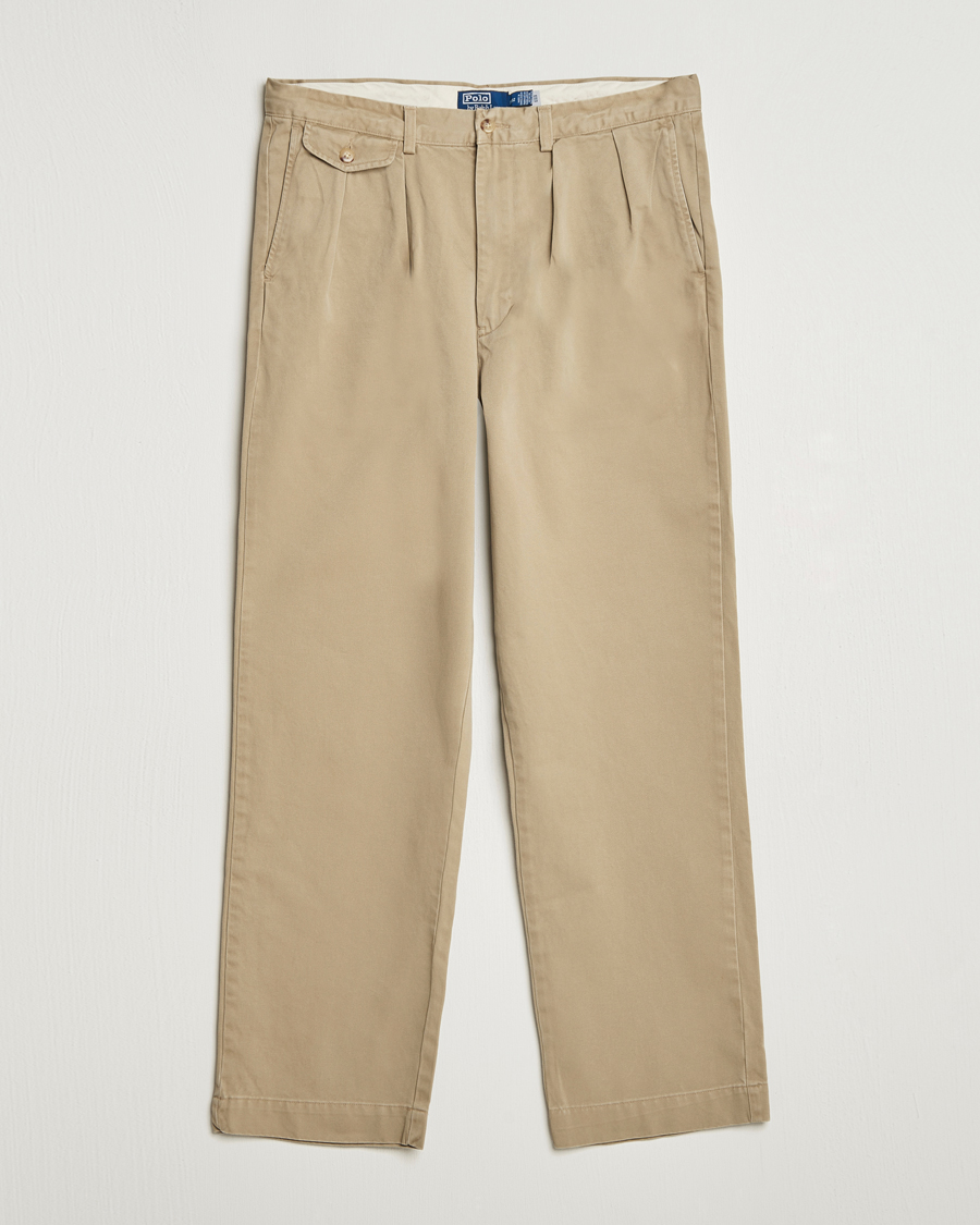 Mies | Housut | Polo Ralph Lauren | Rustic Twill Pleated Worker Trousers RL Khaki
