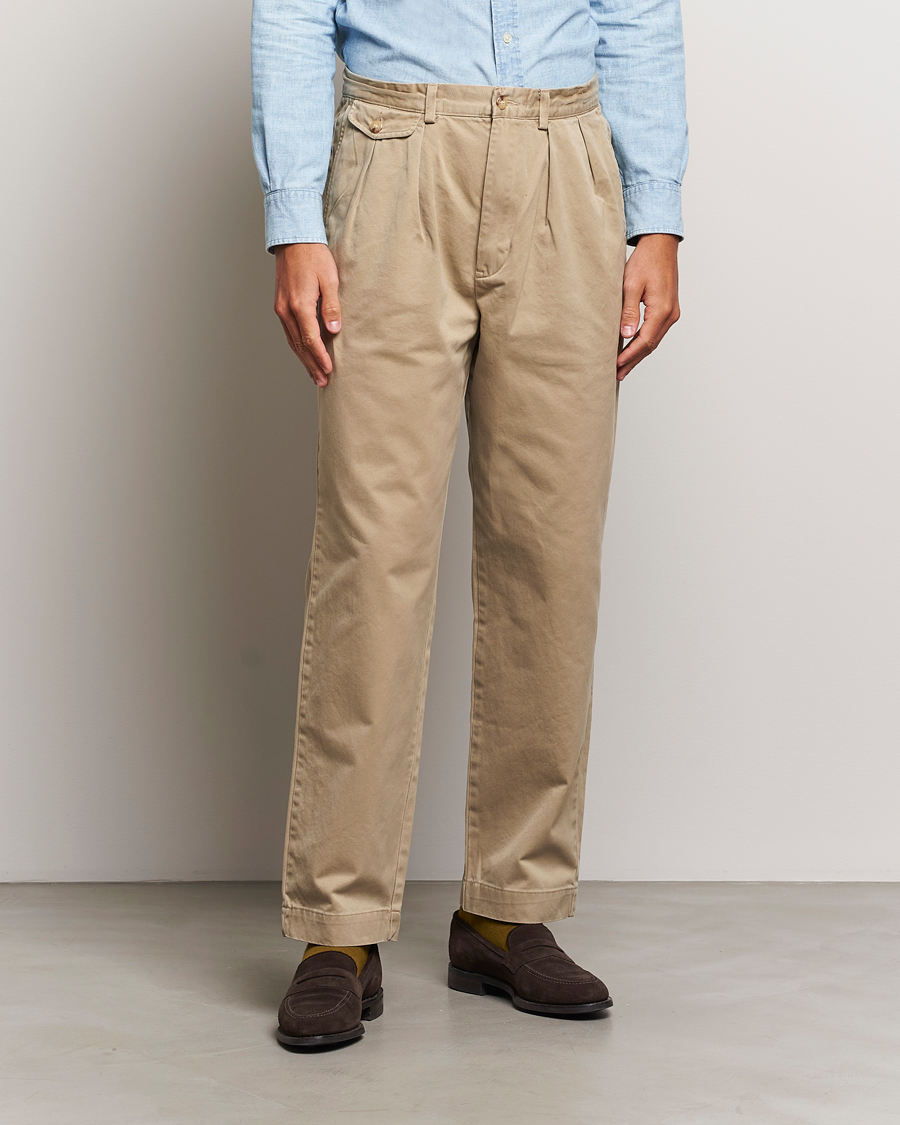 Mies | Housut | Polo Ralph Lauren | Rustic Twill Pleated Worker Trousers RL Khaki