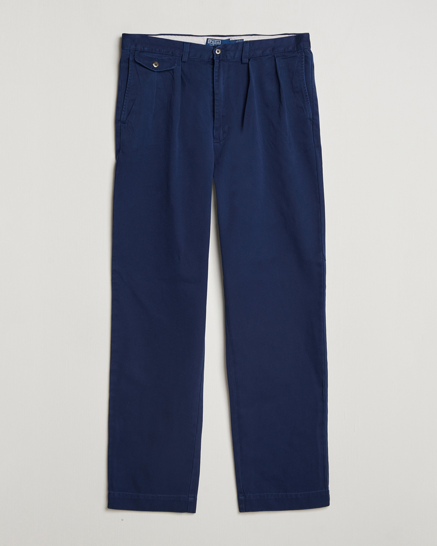 Mies | Housut | Polo Ralph Lauren | Rustic Twill Pleated Worker Trousers Newport Navy