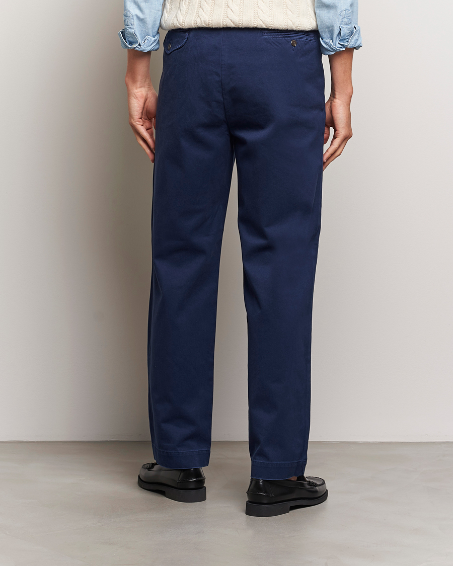Mies | Housut | Polo Ralph Lauren | Rustic Twill Pleated Worker Trousers Newport Navy