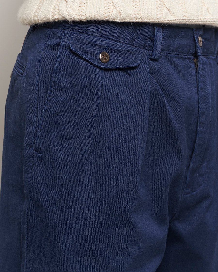 Mies | Housut | Polo Ralph Lauren | Rustic Twill Pleated Worker Trousers Newport Navy
