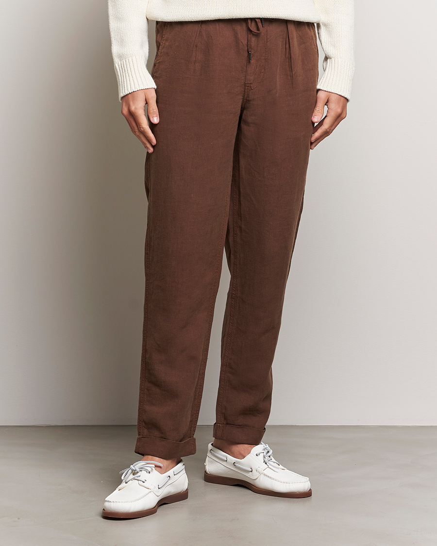 Mies | Housut | Polo Ralph Lauren | Prepster Linen Trousers Chocolate Mousse