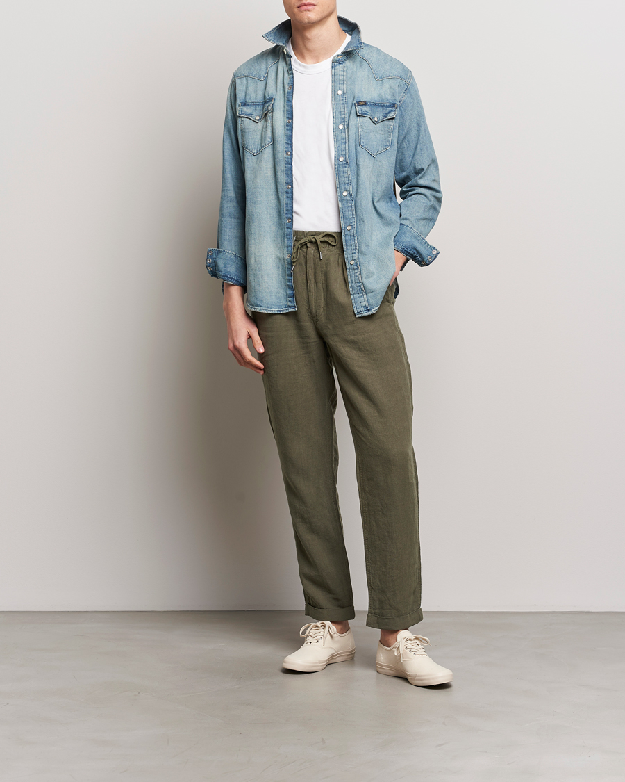 Mies | Housut | Polo Ralph Lauren | Prepster Linen Trousers Thermal Green