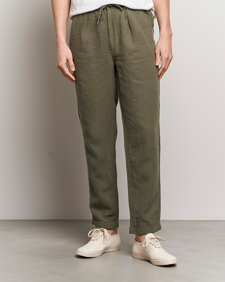 Mies | Uudet tuotekuvat | Polo Ralph Lauren | Prepster Linen Trousers Thermal Green