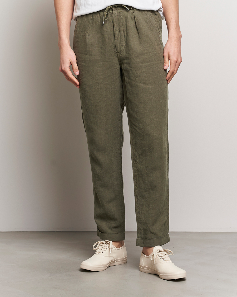 Mies | Housut | Polo Ralph Lauren | Prepster Linen Trousers Thermal Green