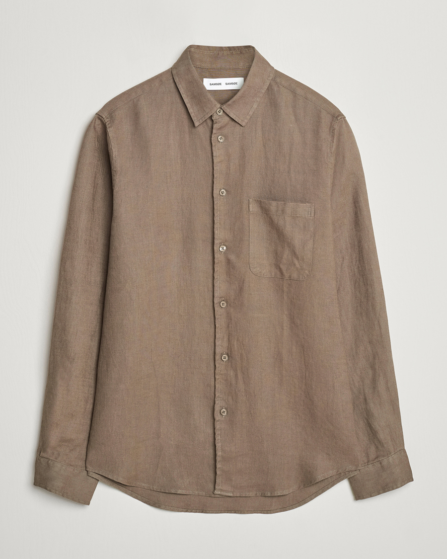Mies | Kauluspaidat | Samsøe Samsøe | Liam Linen Shirt Bungee Cord