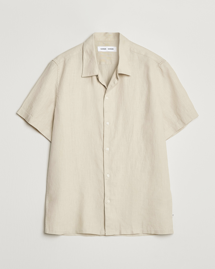Mies | Kauluspaidat | Samsøe Samsøe | Saavan Linen Short Sleeve Shirt Castle Wall