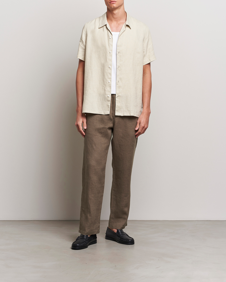 Mies | Kauluspaidat | Samsøe Samsøe | Saavan Linen Short Sleeve Shirt Castle Wall
