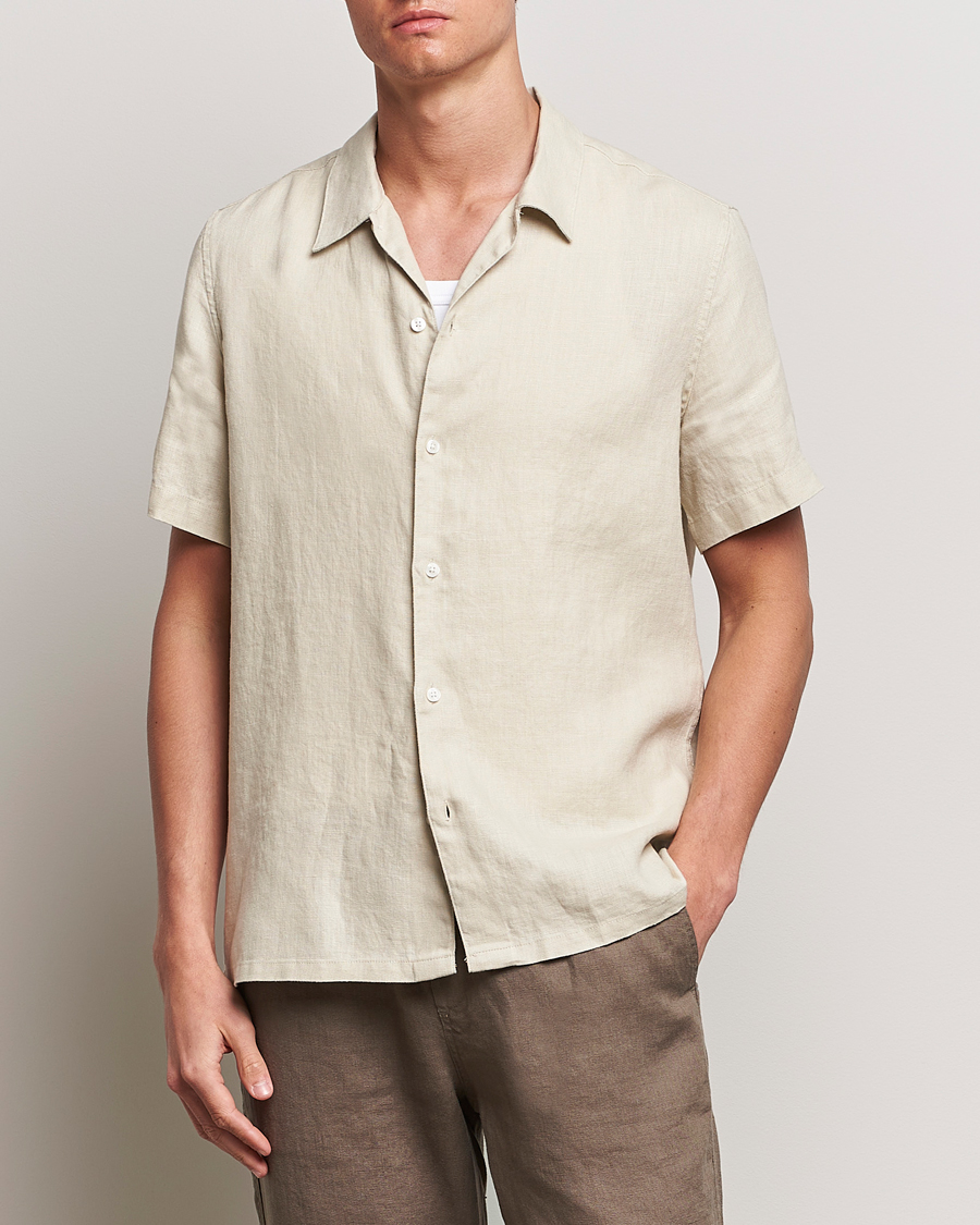 Mies | Kauluspaidat | Samsøe Samsøe | Saavan Linen Short Sleeve Shirt Castle Wall