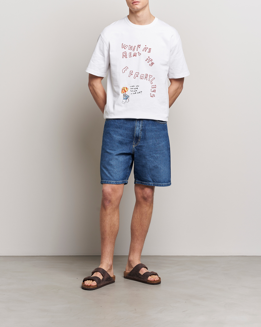 Mies | T-paidat | Samsøe Samsøe | Sagiotto Printed Crew Neck T-Shirt White Effortless