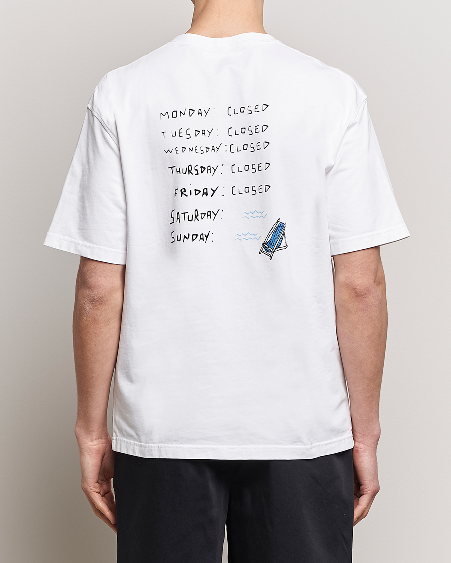 Mies | T-paidat | Samsøe Samsøe | Sagiotto Printed Crew Neck T-Shirt White Estate