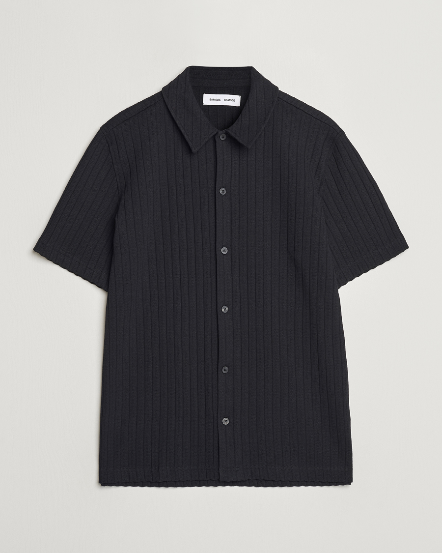 Mies | Kauluspaidat | Samsøe Samsøe | Sakvistbro Structured Short Sleeve Shirt Black