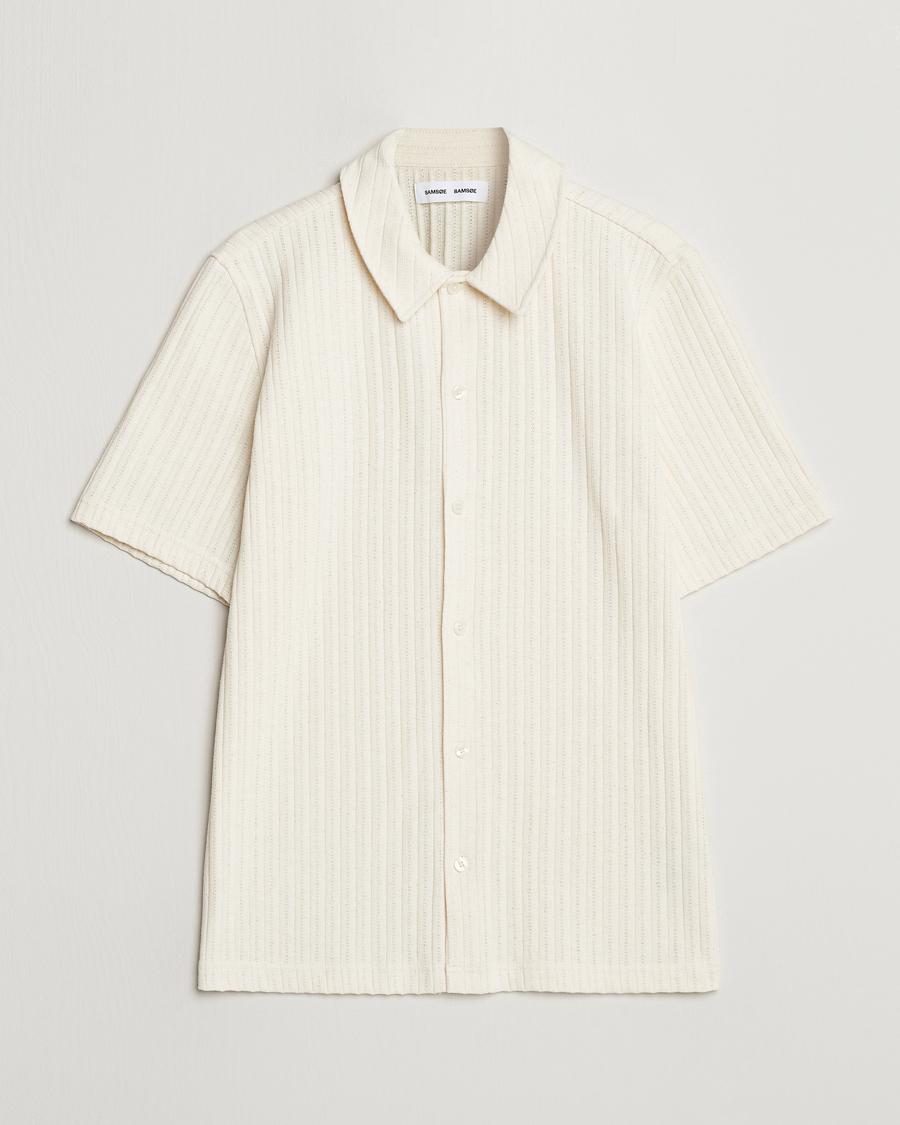 Mies | Kauluspaidat | Samsøe Samsøe | Sakvistbro Structured Short Sleeve Shirt Clear Cream