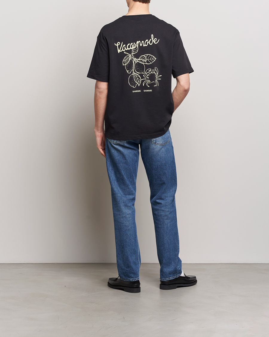 Mies | T-paidat | Samsøe Samsøe | Savaca Printed Crew Neck T-Shirt Black
