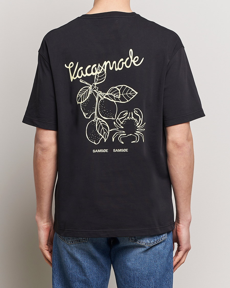 Mies | T-paidat | Samsøe Samsøe | Savaca Printed Crew Neck T-Shirt Black