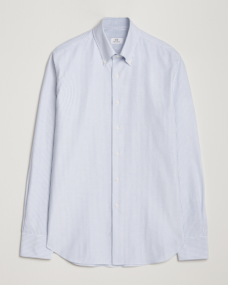 Mies | Kauluspaidat | Grigio | Oxford Button Down Shirt Light Blue Stripe